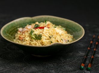 Plated fried rice