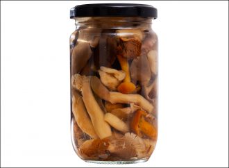 jar of pickled mushrooms
