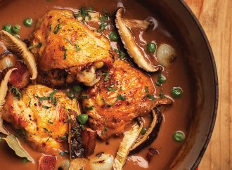 Coq au Vin in a bowl.